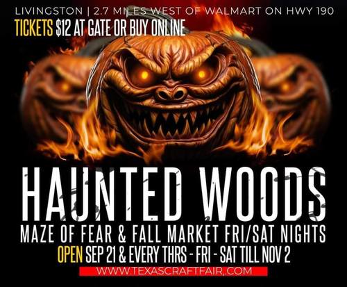 Haunted Woods & Maze at Texas Craft Fair poster