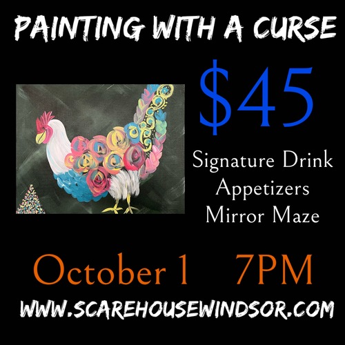 Chicken Doodle Painting with a Curse - Unleash Your Inner Artistic Power Tues Oct 1 poster