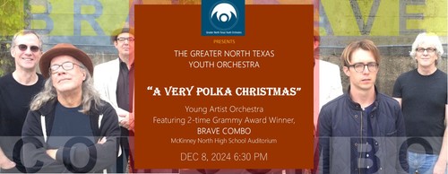 The Greater North Texas Youth Orchestra presents "A Very Polka Christmas" poster