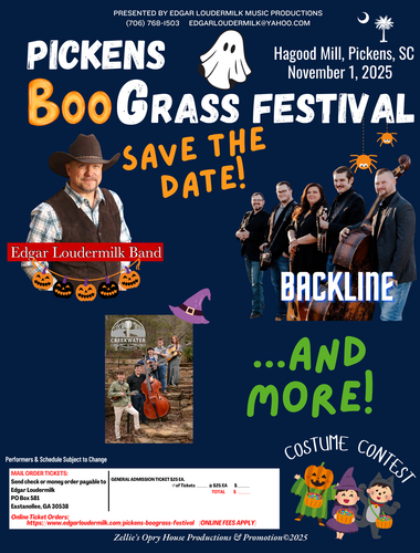 2025 Pickens BooGrass Festival poster