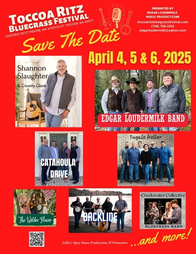 2025 Toccoa Ritz Bluegrass Festival poster