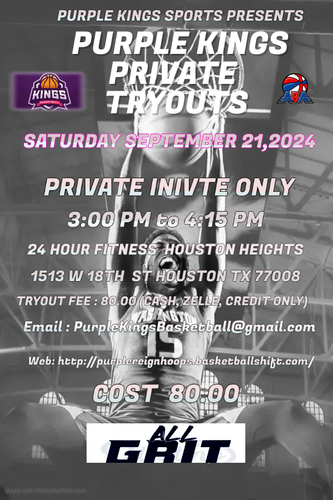 TEXAS PURPLE KINGS ABA MENS TRYOUTS poster