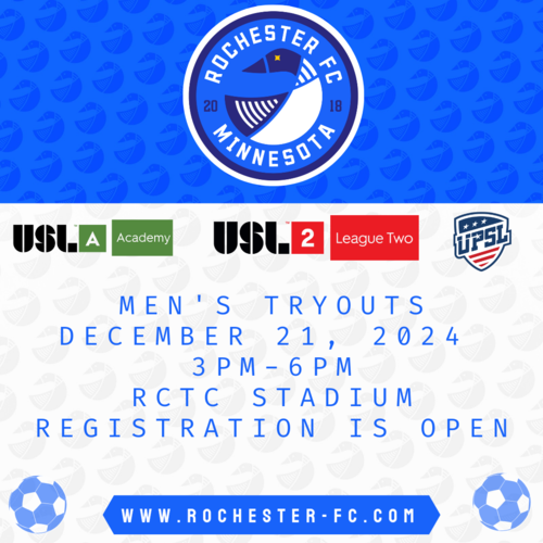 Rochester FC USL 2 & UPSL Men's Tryouts poster