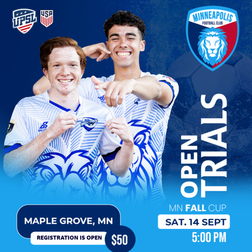 FC Minneapolis Fall Cup Tryouts poster