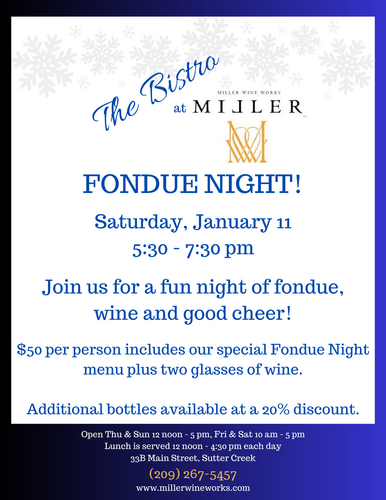 January Fondue Night poster