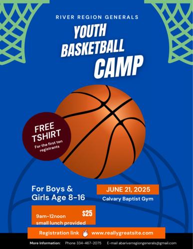 Join the River Region Generals for a Youth Camp full of adventure and fun!